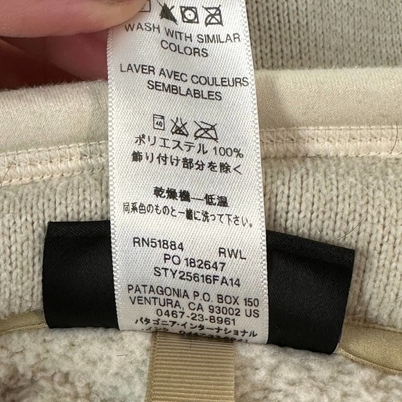 Patagonia Better Sweater 1/4-Zip Fleece Pullover Jacket in Cream - Picture 9 of 9